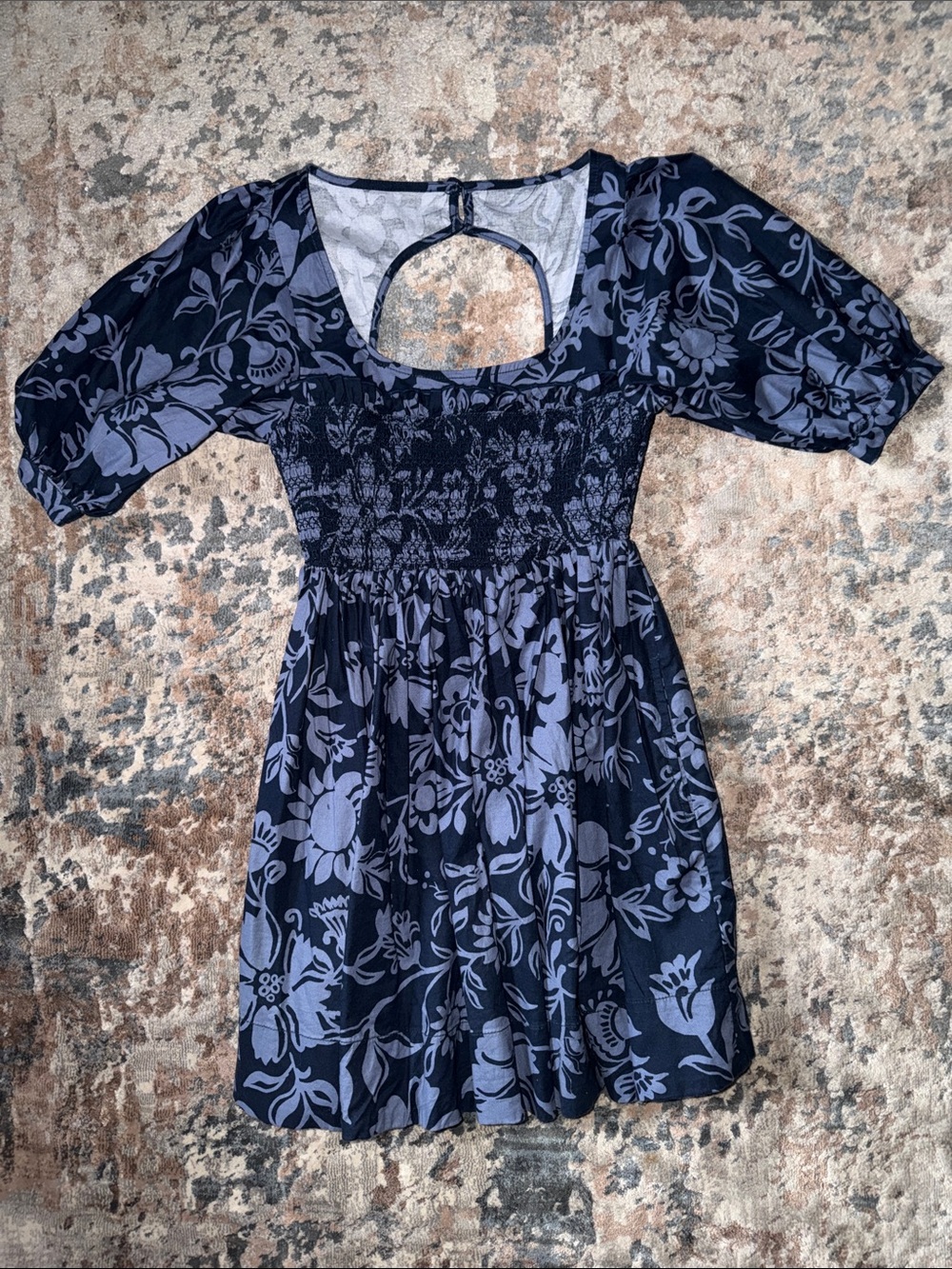 Free People Light Blue Floral Mini Dress
